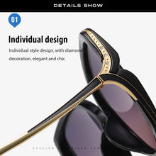 Carica l'immagine nel visualizzatore di Gallery, Women Polarized Sunglasses  Lady's UV400 Diamond Pochromic Feminin Cool Sun Glasses Vintage Oculos