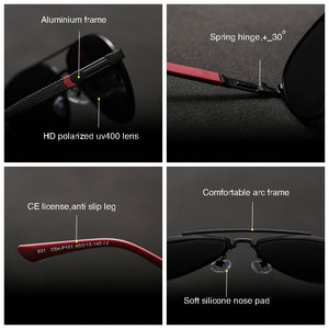 Men HD Polarized Metal Sunglasses Male Driving Cool Aviation Sun Glasses Man Eyewear UV400  shades