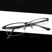 Carica l&#39;immagine nel visualizzatore di Gallery, Men Metal Alloy Glasses Frame Ultra-light Frames Half Rim Optical Eyeglass Frame Colorful Eyewear TR Legs