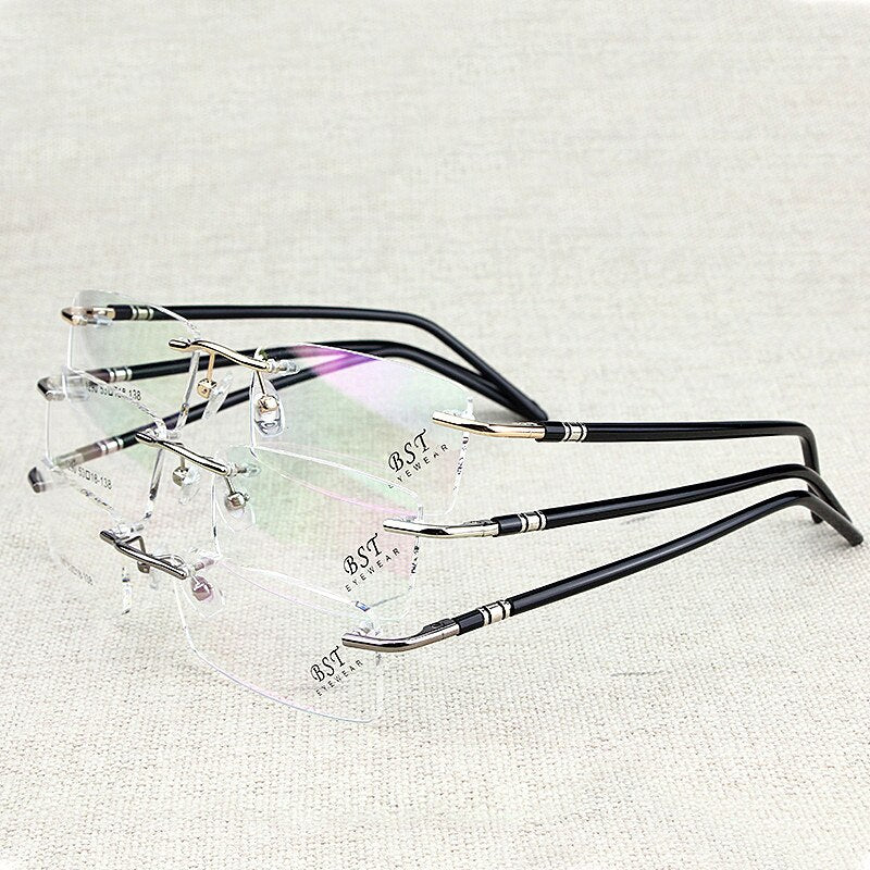 Men Style Rimless Eye Glasses Men's Small Size Eyeglasses Brand Design ...