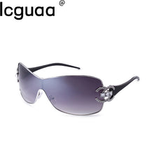Carica l&#39;immagine nel visualizzatore di Gallery, Oversized Diamond Drcro Sunglasses 2023 Brand Designer One Pieces Sunglasses Women Metal Sunglasses Large Frame