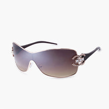 Carica l&#39;immagine nel visualizzatore di Gallery, Oversized Diamond Drcro Sunglasses 2023 Brand Designer One Pieces Sunglasses Women Metal Sunglasses Large Frame