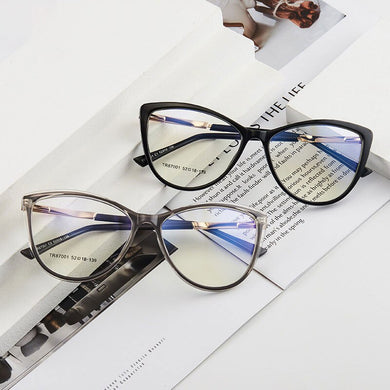 Plastic Frame Glasses Full Rim Anti-Blue Ray Cat Eye Eyewear Women Style Selling Nearsighted Spectacles