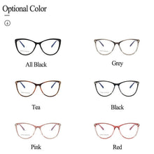 Load image into Gallery viewer, Plastic Frame Glasses Full Rim Anti-Blue Ray Cat Eye Eyewear Women Style Selling Nearsighted Spectacles