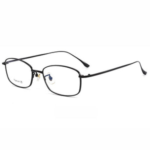 Pure Titanium Frame Eyewear Men and Women Style Full Rim Rectangle Spectacles with Spring Hinges