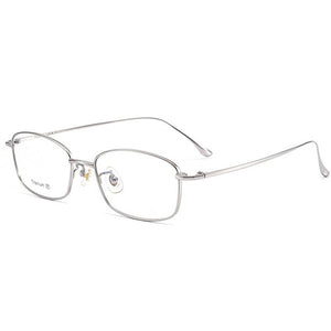 Pure Titanium Frame Eyewear Men and Women Style Full Rim Rectangle Spectacles with Spring Hinges
