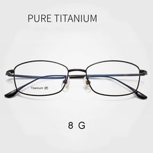 Load image into Gallery viewer, Pure Titanium Frame Eyewear Men and Women Style Full Rim Rectangle Spectacles with Spring Hinges