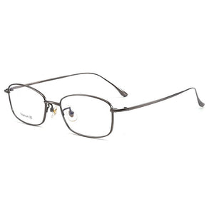 Pure Titanium Frame Eyewear Men and Women Style Full Rim Rectangle Spectacles with Spring Hinges