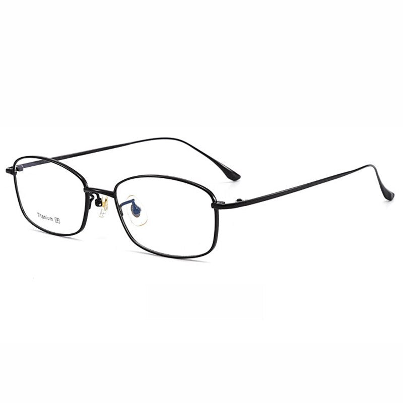 Pure Titanium Frame Eyewear Men and Women Style Full Rim Rectangle Spectacles with Spring Hinges