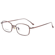 Load image into Gallery viewer, Pure Titanium Frame Eyewear Men and Women Style Full Rim Rectangle Spectacles with Spring Hinges