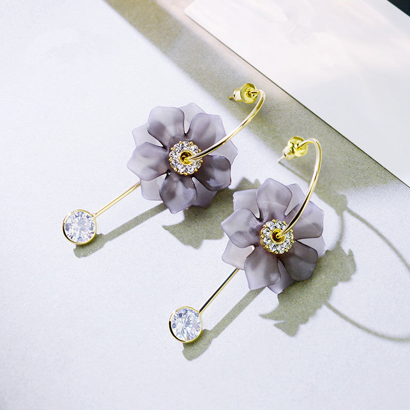 New Arrival Resin Vintage Plant Women Dangle Earrings Circle Gr Flower Long Pendant Earrings For Women Drops Earrings
