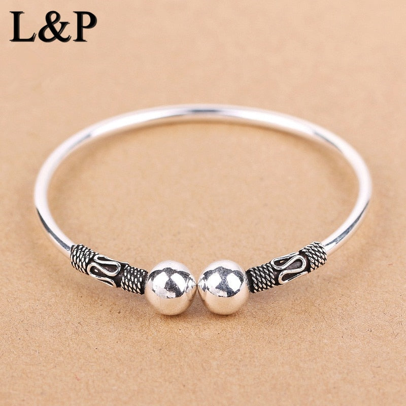 New Arrival Vintage Thai Silver Sterling Silve Bangles & Bracelets for Women,100% Sterling Silver Bangle Jewelry WholeSale