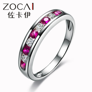 New Arrival 18K white gold Dual gemstones 0.31 Ct certified Genuine Ruby 0.18 Ct certified genuine diamond gemstone ring