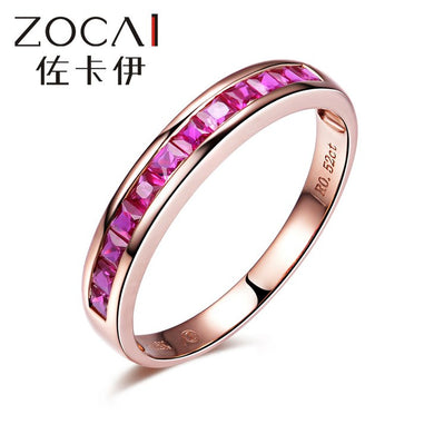 New Arrival Au750 18K rose gold 0.52 CT certified Genuine ruby ring gemstone jewelry ring