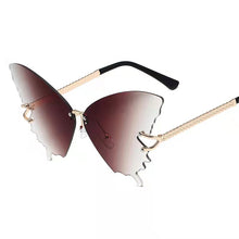 Load image into Gallery viewer, s Butterfly Rimless Sunglasses For Women And Man Progressive Shade Trend And Classical All Matching Sunglass
