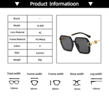 Load image into Gallery viewer, Arrived Metal Frame Sunglasses For Women  Gradient Len Glasses Oversized Square Travel Sun Glasses UV400
