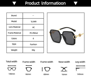 Arrived Metal Frame Sunglasses For Women  Gradient Len Glasses Oversized Square Travel Sun Glasses UV400