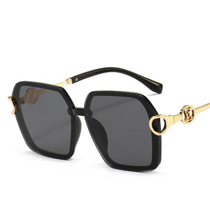 Arrived Metal Frame Sunglasses For Women  Gradient Len Glasses Oversized Square Travel Sun Glasses UV400