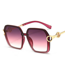 Load image into Gallery viewer, Arrived Metal Frame Sunglasses For Women  Gradient Len Glasses Oversized Square Travel Sun Glasses UV400