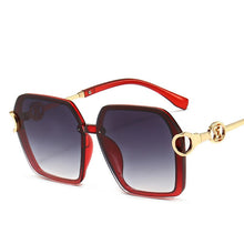 Load image into Gallery viewer, Arrived Metal Frame Sunglasses For Women  Gradient Len Glasses Oversized Square Travel Sun Glasses UV400