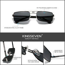Load image into Gallery viewer, Arrived KINGSEVEN Polarized Sunglasses Stainless Steel Vintage Frame Brand Rectangle Design Driving Fishing Sun glasses N760