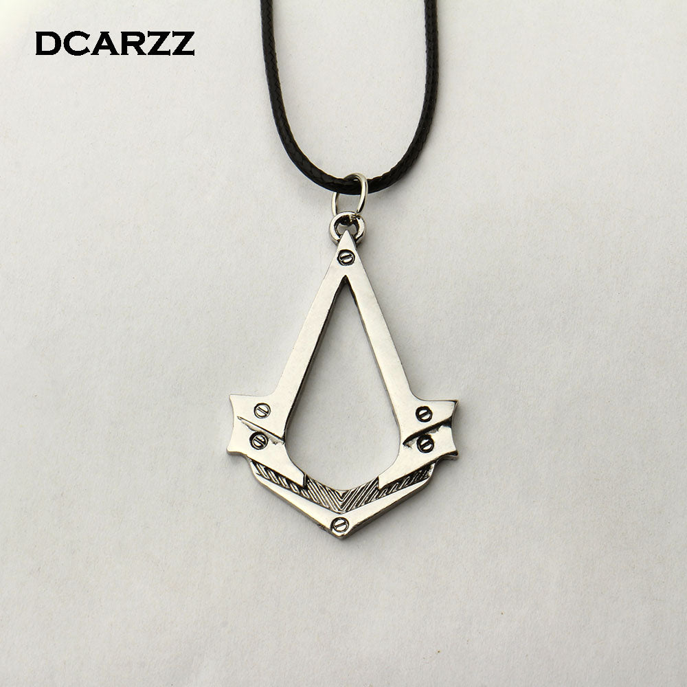 New Assassin's Creed necklace the Antique Silver Assassins Cospl Pendant Game Accessories With Leather Rope