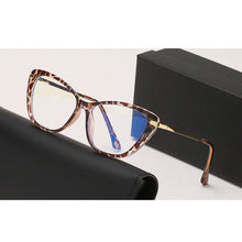 Load image into Gallery viewer, BLue Light Block Eyeglasses Woman Cat-Eye Optical Eyewear Full Rim Plastic Front Frame Rim and Alloy Temple Arms