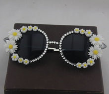 Load image into Gallery viewer, Baroque Designer Women Girls Rhinestone Crystal Sunglasses Retro Decor Floral Flower Sunglasses Summer Beach Glasses