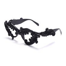 Load image into Gallery viewer, Baroque Sunglass  Floral Frames Women Cat Eye Black Shades Clear Lens Handmade Ladies Eyewear