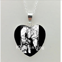 Load image into Gallery viewer, New Black Cat and Moon Heart Necklace Animal with Moon Heart Pendant Jewelry Women Heart Shaped Necklace HZ3