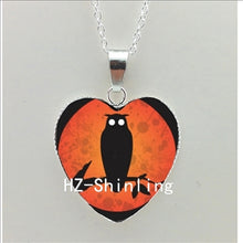 Load image into Gallery viewer, New Black Cat and Moon Heart Necklace Animal with Moon Heart Pendant Jewelry Women Heart Shaped Necklace HZ3