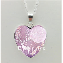 Load image into Gallery viewer, New Black Cat and Moon Heart Necklace Animal with Moon Heart Pendant Jewelry Women Heart Shaped Necklace HZ3