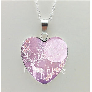 New Black Cat and Moon Heart Necklace Animal with Moon Heart Pendant Jewelry Women Heart Shaped Necklace HZ3