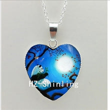 Load image into Gallery viewer, New Black Cat and Moon Heart Necklace Animal with Moon Heart Pendant Jewelry Women Heart Shaped Necklace HZ3