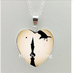 New Black Cat and Moon Heart Necklace Animal with Moon Heart Pendant Jewelry Women Heart Shaped Necklace HZ3