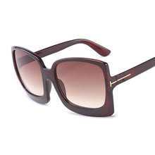 Load image into Gallery viewer, Black Gradient Square Sunglasses Women Oversized Sun Glasses Female Brand Design Mirror Oculos De Sol UV400
