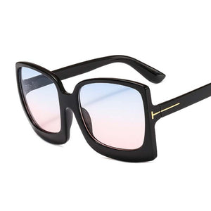 Black Gradient Square Sunglasses Women Oversized Sun Glasses Female Brand Design Mirror Oculos De Sol UV400