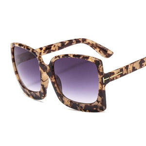 Black Gradient Square Sunglasses Women Oversized Sun Glasses Female Brand Design Mirror Oculos De Sol UV400