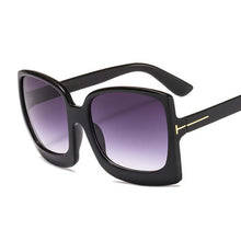 Load image into Gallery viewer, Black Gradient Square Sunglasses Women Oversized Sun Glasses Female Brand Design Mirror Oculos De Sol UV400