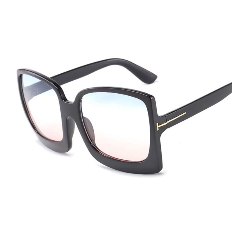 Black Gradient Square Sunglasses Women Oversized Sun Glasses Female Brand Design Mirror Oculos De Sol UV400