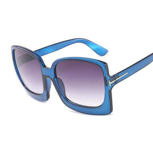 Black Gradient Square Sunglasses Women Oversized Sun Glasses Female Brand Design Mirror Oculos De Sol UV400