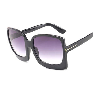 Black Gradient Square Sunglasses Women Oversized Sun Glasses Female Brand Design Mirror Oculos De Sol UV400