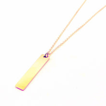 Load image into Gallery viewer, New Black Rectangle Pendant Necklace Men Trendy Simple Stainless Steel Men&#39;s necklace collana Kolye Bijoux Collar collier homme