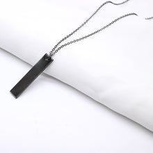 Load image into Gallery viewer, New Black Rectangle Pendant Necklace Men Trendy Simple Stainless Steel Men&#39;s necklace collana Kolye Bijoux Collar collier homme
