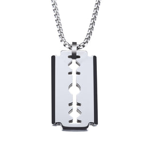 New Blade design High Polish Tungsten Carbide Pendant Necklace for Man Women Rope Co Boys Girls Punk Style Christmas Gift