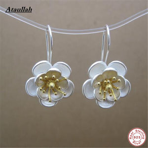 New Bohemia 925 Sterling Silver Earrings Sunflower Stud Earrings For Women Fine Jewelry Brand EWS304