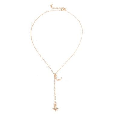 New Boho Jewelry Multi Layer Crystal Moon Star Choker Necklaces for Women Vintage Fashion Pendant Vintage Collier Necklace