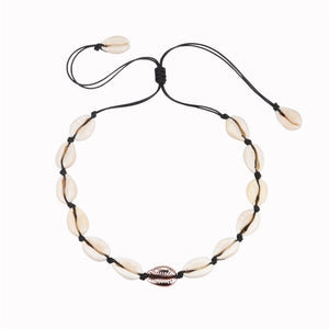 New Boho Shells Neckalce Women Summer Beach Conch Shell Choker Black White Rope Collar Chain Natural Seashell Necklaces Jewelry