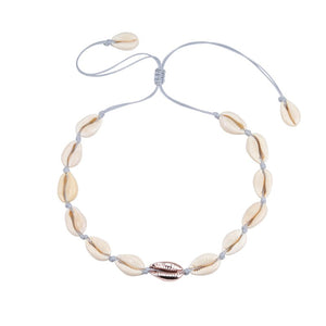 New Boho Shells Neckalce Women Summer Beach Conch Shell Choker Black White Rope Collar Chain Natural Seashell Necklaces Jewelry