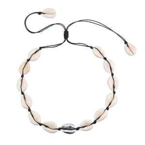 New Boho Shells Neckalce Women Summer Beach Conch Shell Choker Black White Rope Collar Chain Natural Seashell Necklaces Jewelry